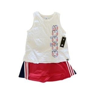 Adidas Girls Tank Top and Skort Set size Large